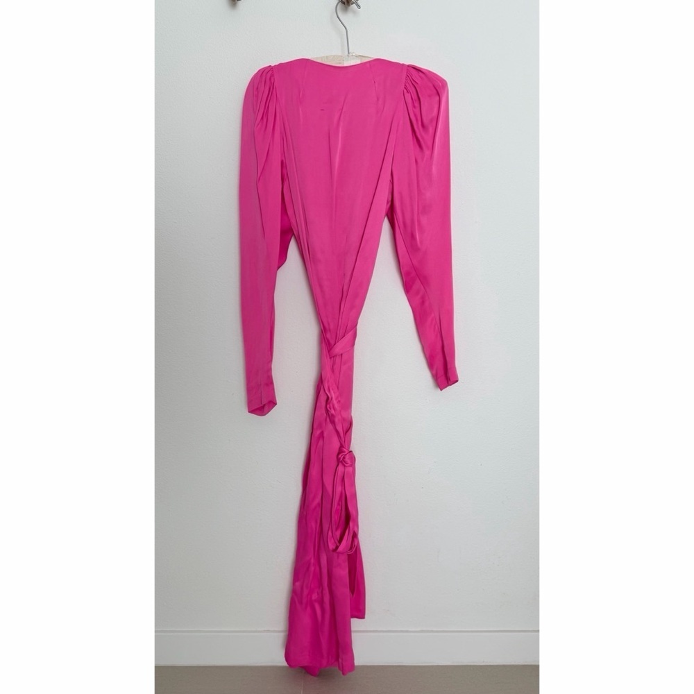 ROTATE Birger Christensen Satin Maxi Wrap
Dress in Pink Carnation Size 34 - Picture 5 of 7